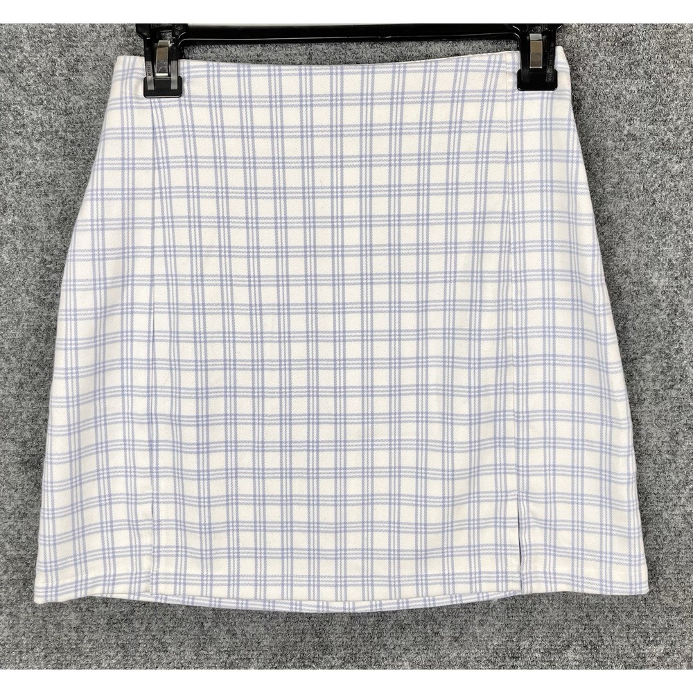 Brandy Melville Blue Plaid Mini Skirt Size Small SEE MEASUREMENTS